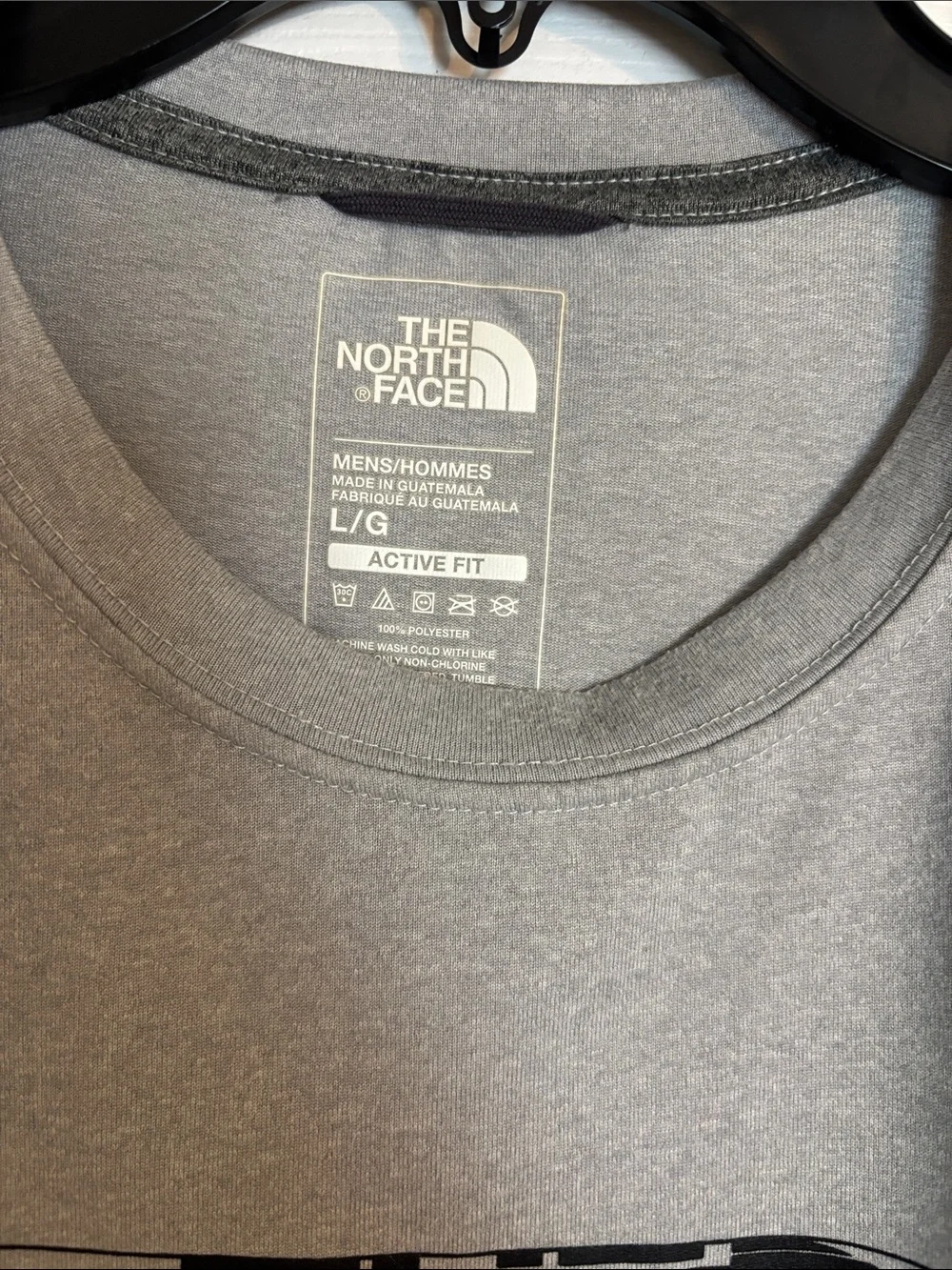 The North Face Active Fit Performance Wear Gray Short-Sleeve Logo Tee Large
